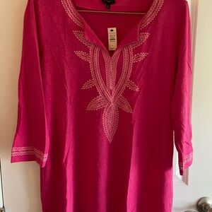 Talbots Boho Tunic, hot, pink, size X